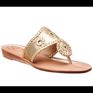 Jack Rogers Capri Leather Sandal - Gold